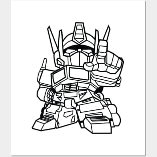 Optimus Prime Chibi - Black Posters and Art